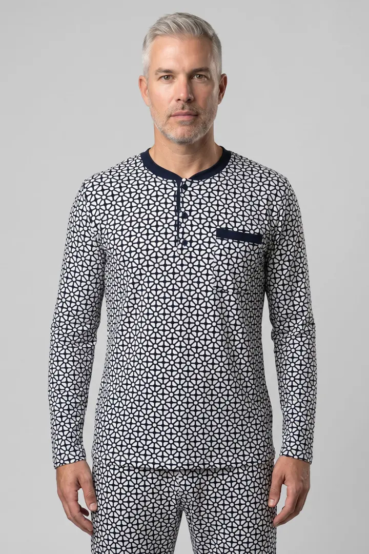 Muška pidžama produženi gornji dio - Geometric