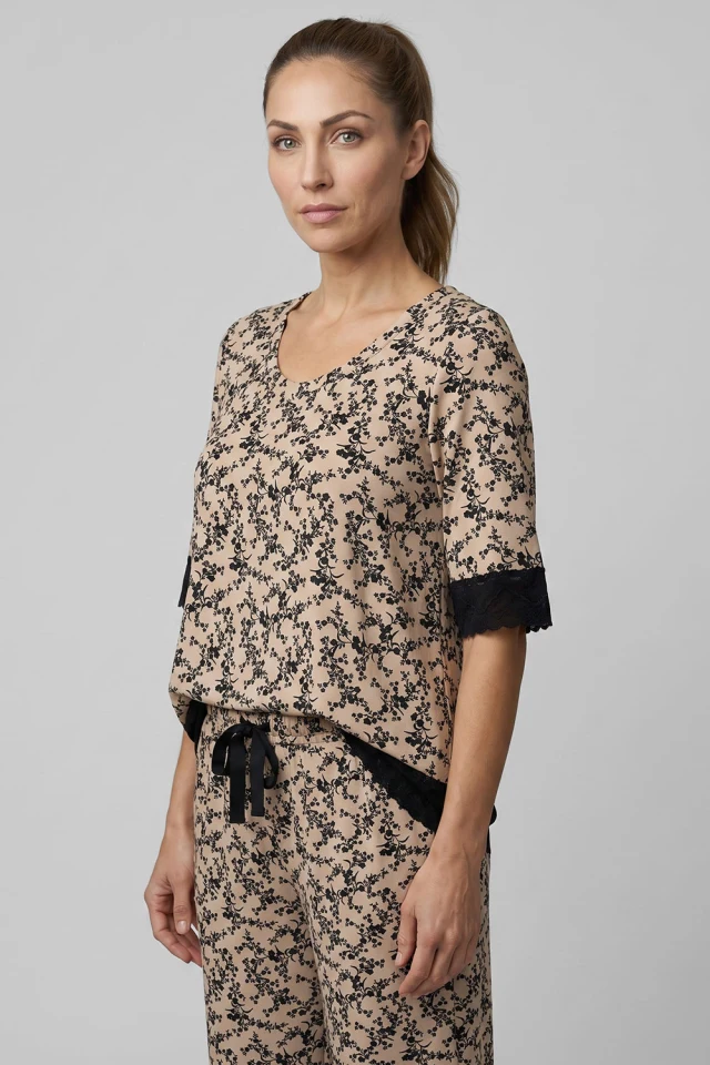 Ženska pidžama - Floral Ivory