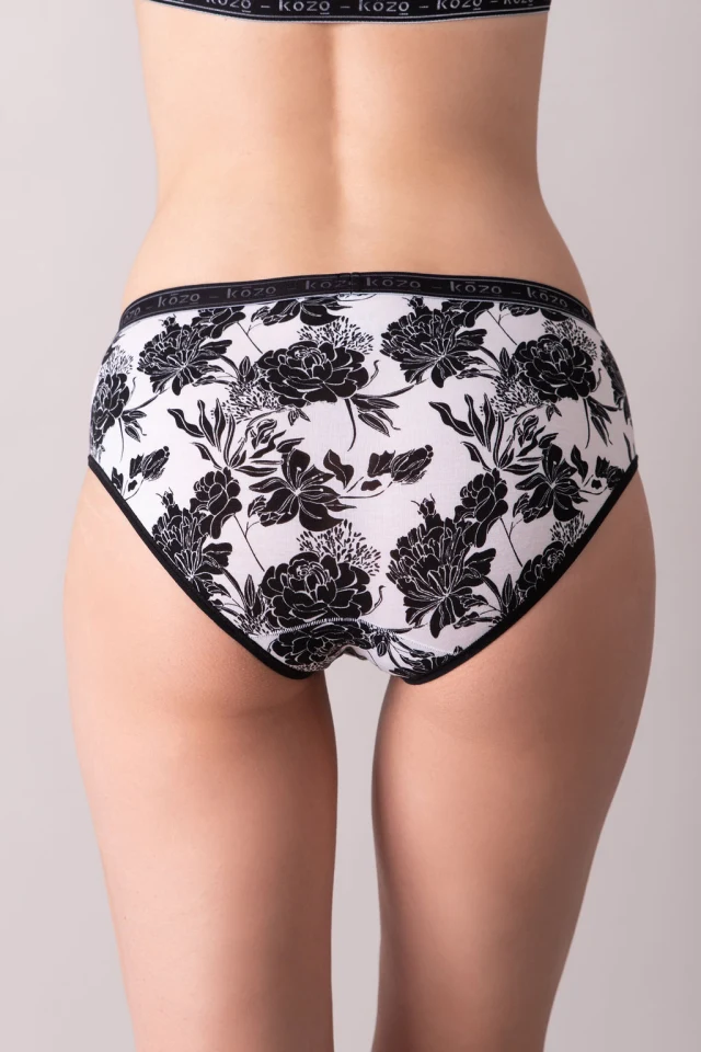 Ženske gaće Hipster - Floral white/black
