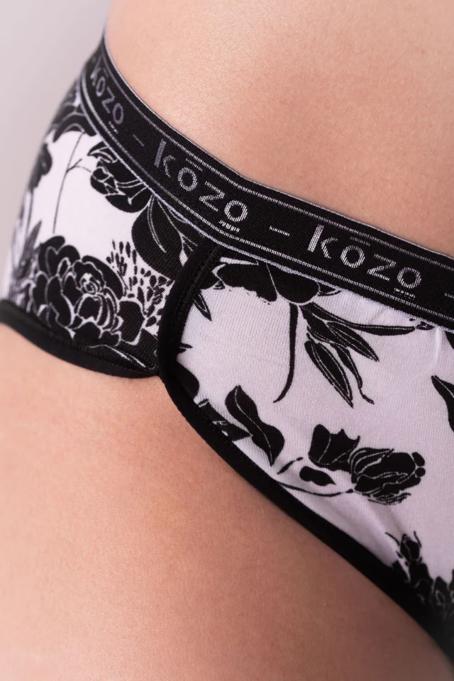 Ženske gaće Hipster - Floral white/black