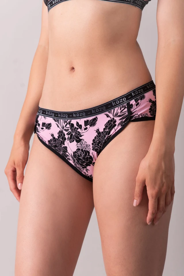 Ženske gaće Hipster - Floral pink/black