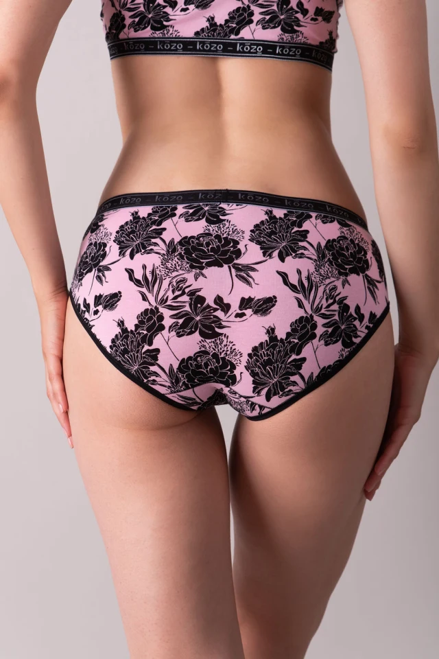 Ženske gaće Hipster - Floral pink/black