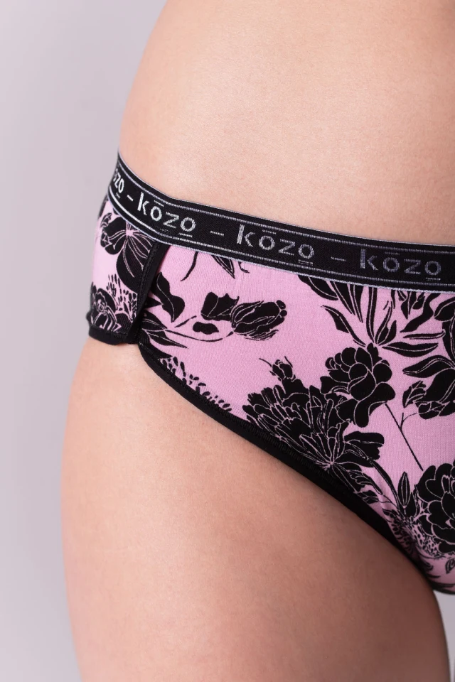 Ženske gaće Hipster - Floral pink/black